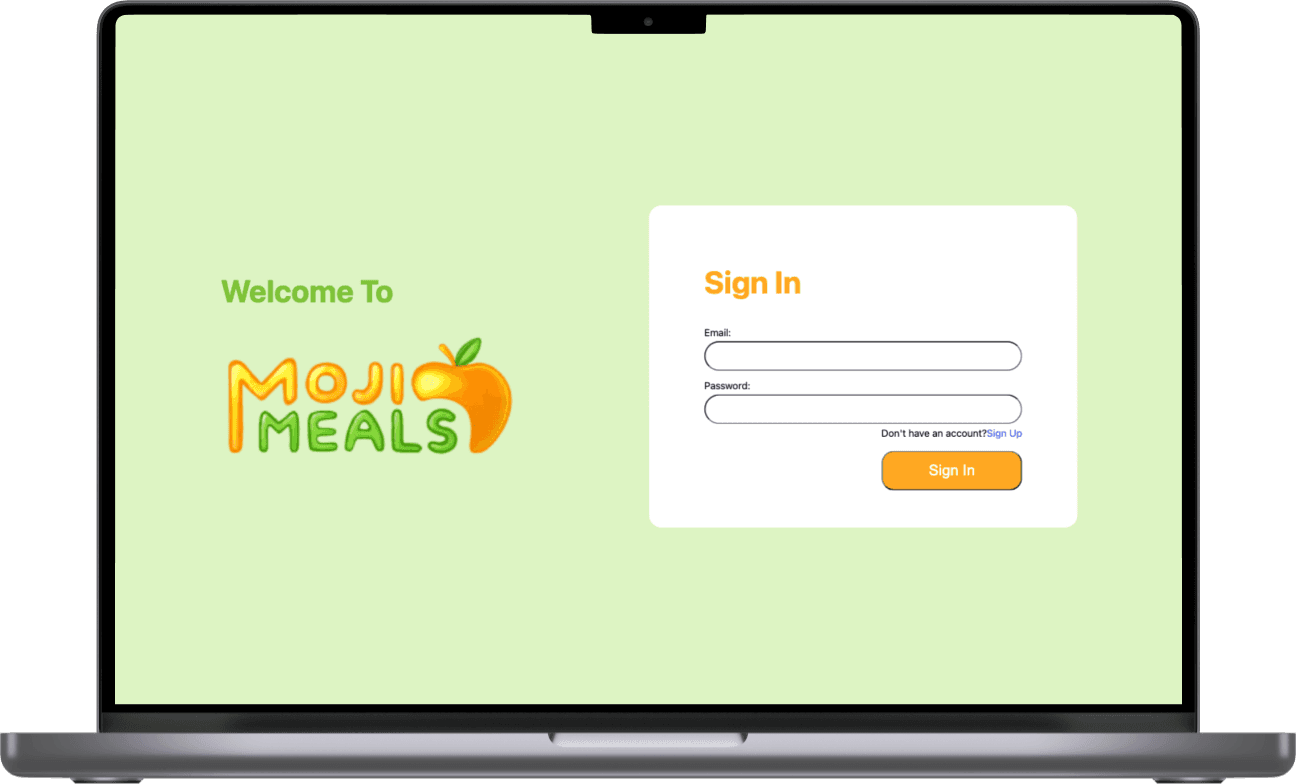 MojiMeals Website screenshot